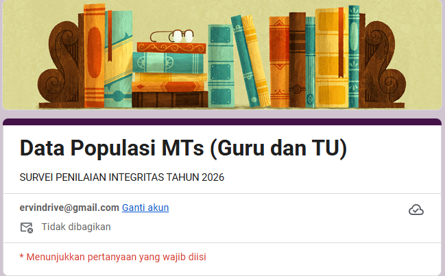 Menuju WBK/WBBM 2026, MTsN 1 Batang Hari Rampungkan Pendataan Populasi Guru dan TU untuk Survei Penilaian Integritas