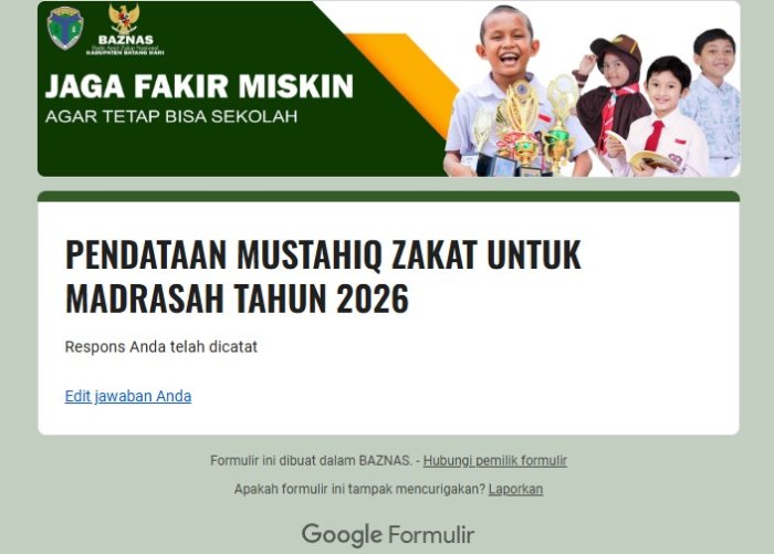 Gerak Cepat, MTsN 1 Batang Hari Rampungkan Pendataan Mustahiq Zakat BAZNAS Tahun 2026 Gerak Cepat, MTsN 1 Batang Hari Rampungkan Pendataan Mustahiq Zakat BAZNAS Tahun 2026