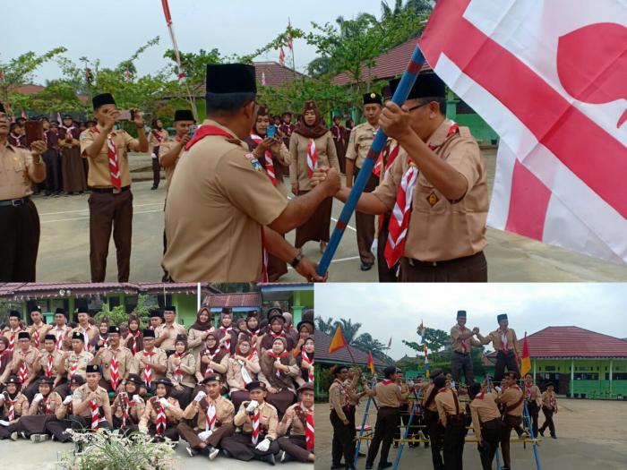 Kakwarran Muara Bulian Buka Latihan Rutin Gerakan Pramuka Gudep 04-111 & 04-112 Pangkalan MTsN 1 Batang Hari