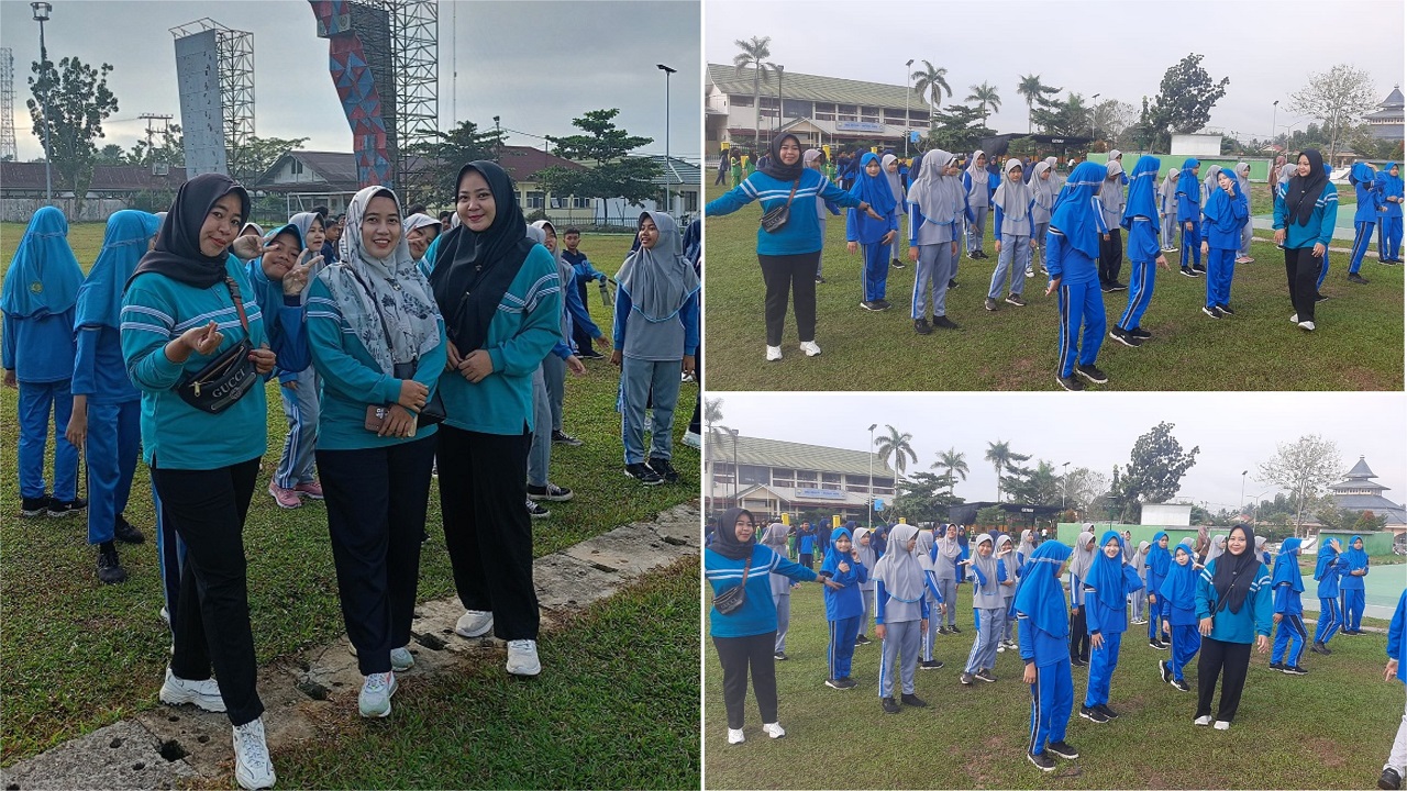 Siswa MTsN 1 Batang Hari Ramaikan Sosialisasi Senam Anak Indonesia Hebat dan Senam Kreasi Ikan Nae De Pante