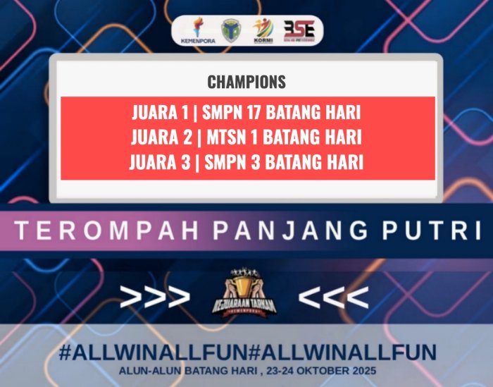 Keren! Tim Terompah Putri MTsN 1 Batang Hari Raih Juara 2 di Tarkam Kemenpora 2025