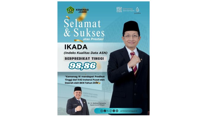 Sabet Predikat Tinggi, Kemenag RI Raih Skor 98,86 pada Indeks Kualitas Data ASN 2026