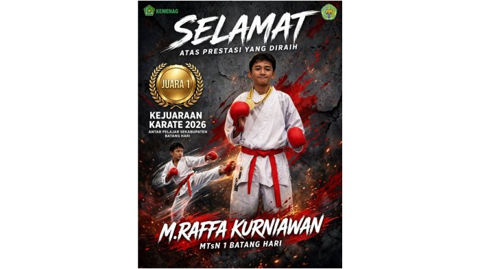 Tampil Perkasa di Matras, Siswa MTsN 1 Batang Hari Sukses Sabet Medali Emas Kejuaraan Karate Antar Pelajar Se-Kabupaten