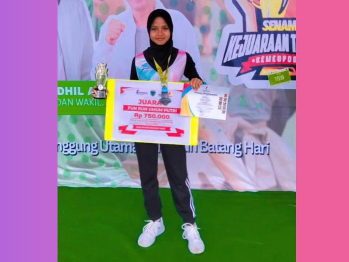 Bintang Muda MTsN 1 Batang Hari Bersinar di TARKAM 2025: Indira Ramadani Sabet Juara 2 Fun Run Umum Putri!