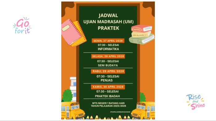 Persiapkan Skill Siswa, MTsN 1 Batang Hari Rilis Jadwal Resmi Ujian Madrasah (UM) Praktik TP 2025/2026