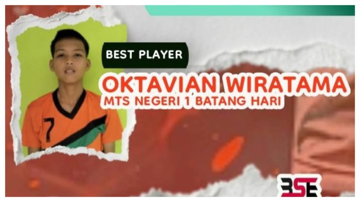 Gemilang! Otavian Wiratama, Bintang Negsa FC MTsN 1 Batang Hari, Dinobatkan Sebagai Pemain Terbaik JSFL