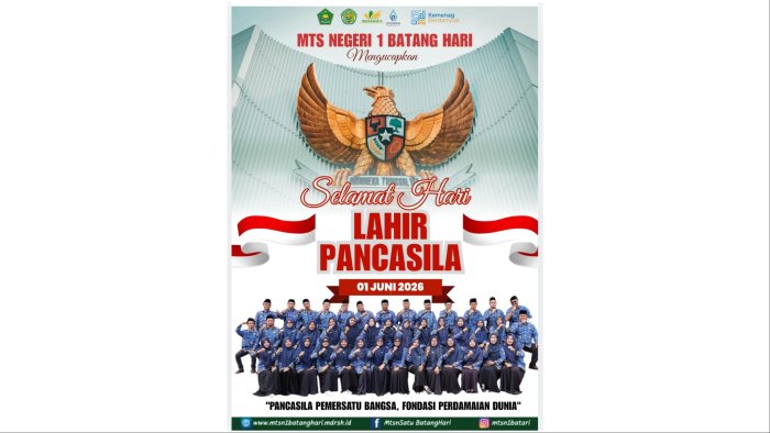Peringati Hari Lahir Pancasila 1 Juni 2026, Keluarga Besar MTsN 1 Batang Hari Teguhkan Komitmen Rawat Perdamaian Dunia Peringati Hari Lahir Pancasila 1 Juni 2026, Keluarga Besar MTsN 1 Batang Hari Teguhkan Komitmen Rawat Perdamaian Dunia