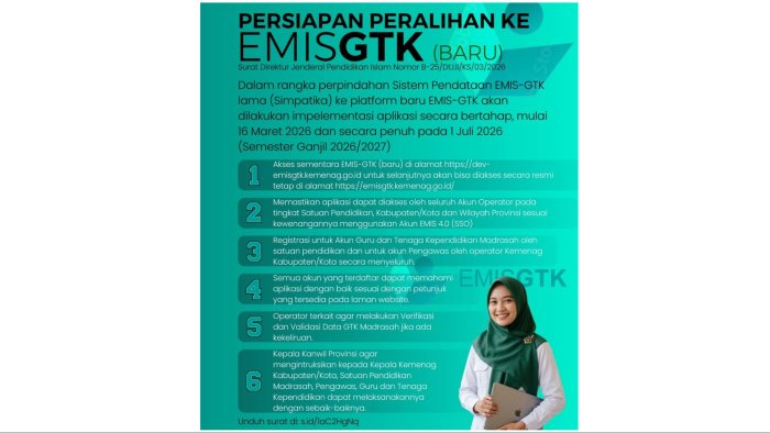 Transformasi Data Digital: MTsN 1 Batang Hari Bersiap Migrasi dari Emis-GTK Lama (Simpatika) ke Platform Emis-GTK Baru