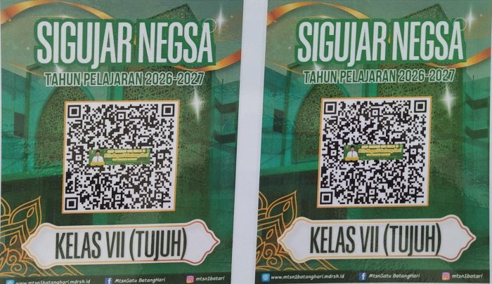 Inovasi Digitalisasi Pembelajaran, MTsN 1 Batang Hari Resmi Luncurkan QR Code Baru SIGUJAR Negsa Inovasi Digitalisasi Pembelajaran, MTsN 1 Batang Hari Resmi Luncurkan QR Code Baru SIGUJAR Negsa