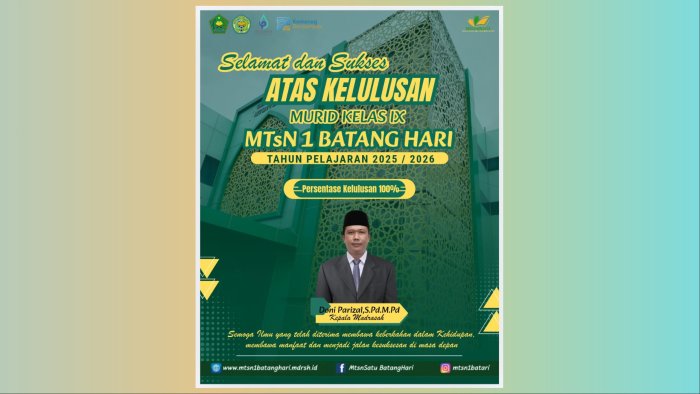 Menembus Batas Malam, MTsN 1 Batanghari Resmi Umumkan Kelulusan Kelas IX Secara Online! Menembus Batas Malam, MTsN 1 Batanghari Resmi Umumkan Kelulusan Kelas IX Secara Online!