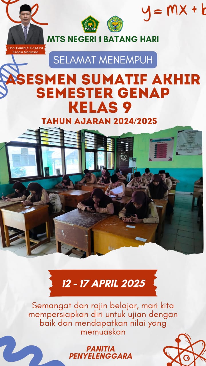Hari Pertama Asesmen Sumatif Akhir Semester Genap Kelas 9