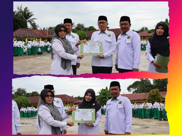 Kunci Sukses Prestasi Siswa: MTsN 1 Batang Hari Hargai Dedikasi Dua Guru Pembimbing Olimpiade Bahasa Arab