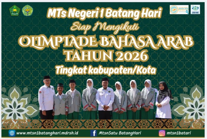 Siap Ukir Prestasi, 6 Utusan Terbaik MTsN 1 Batang Hari Berjuang di OBA-9 Tingkat Kabupaten Hari Ini