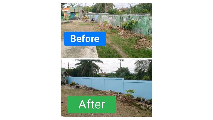 Penyegaran Lingkungan Madrasah, Pagar MTsN 1 Batang Hari Dipoles dan Halaman Dibersihkan Pasca Libur Nasional