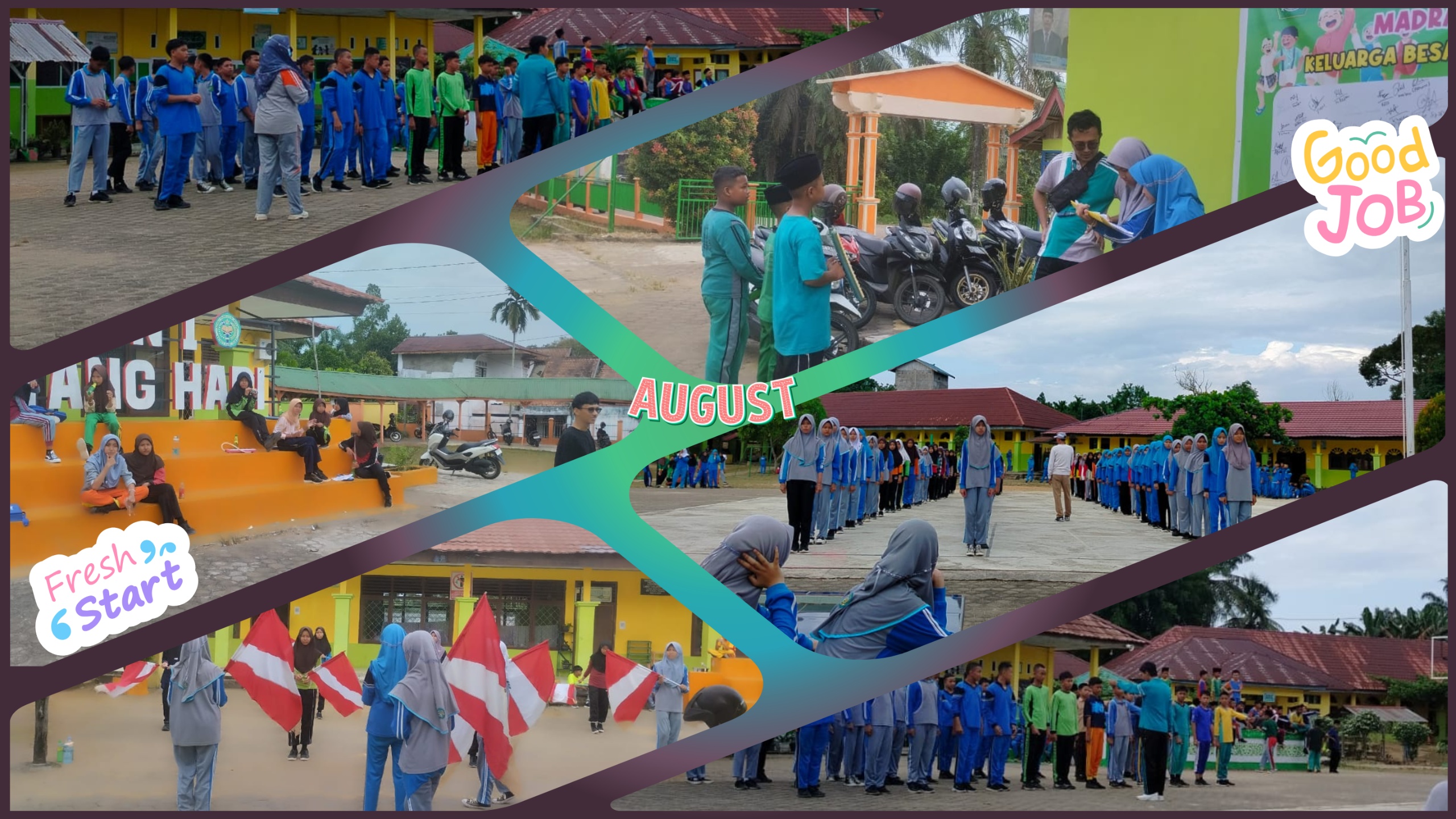 Latihan Perdana MTsN 1 Batang Hari menuju HUT RI ke-80 Kabupaten Batang Hari 