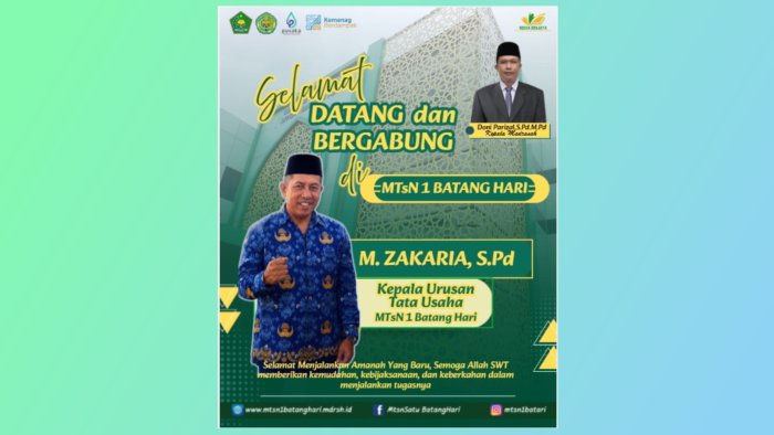 Pucuk Pimpinan Tata Usaha Berganti, MTsN 1 Batang Hari Sambut Kepala TU Baru Pucuk Pimpinan Tata Usaha Berganti, MTsN 1 Batang Hari Sambut Kepala TU Baru