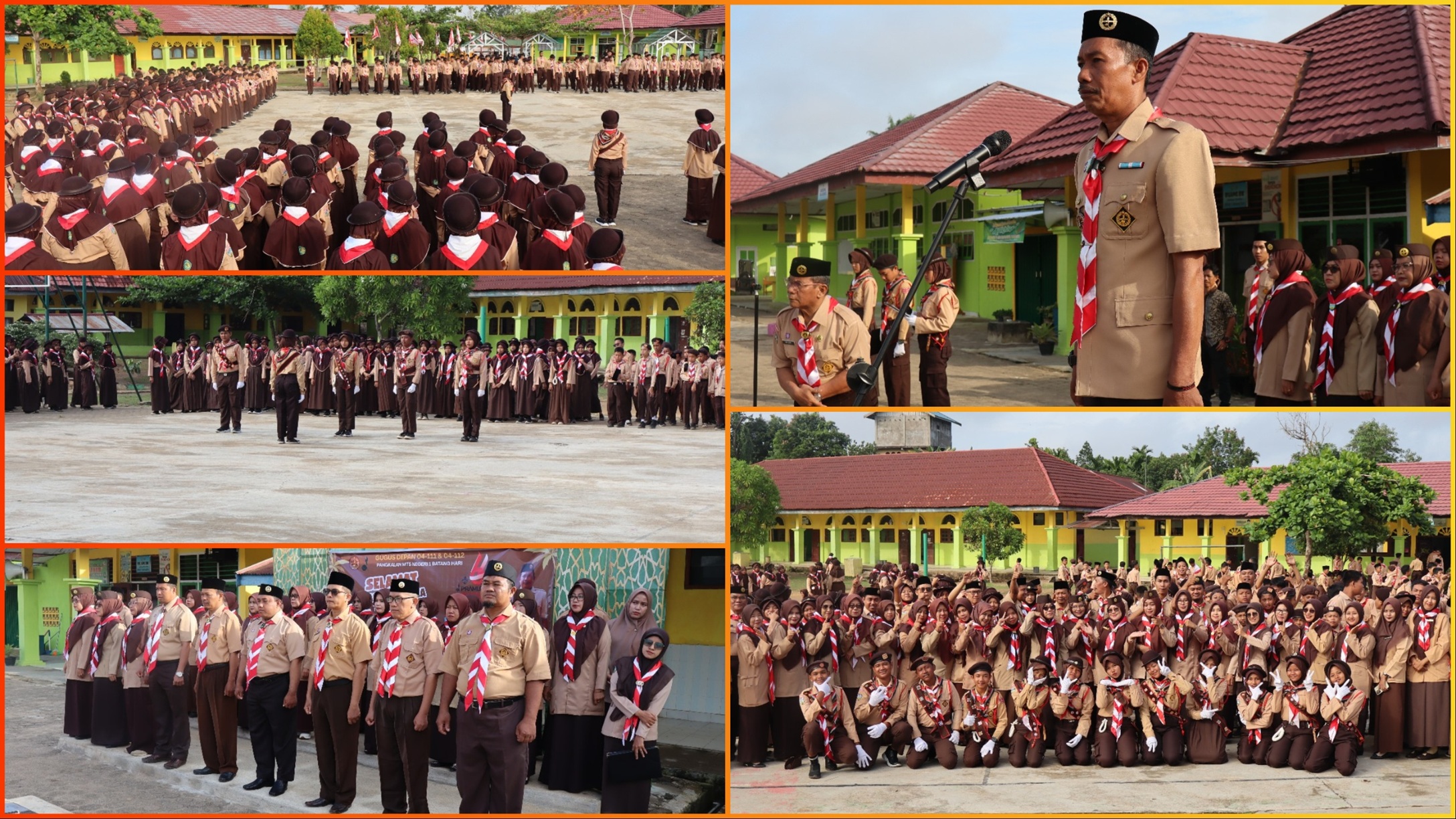 GUDEP 04-111 dan 04-112 PANGKALAN MTSN 1 BATANG HARI MENGGELAR UPACARA BENDERA UNTUK MEMPERINGATI HARI PRAMUKA Ke-64