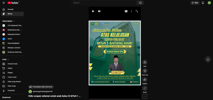 Kreatif Tanpa Batas! Cara Unik MTsN 1 Batang Hari Lepas Siswa Kelas IX Lewat Karya Video Kreatif Tanpa Batas! Cara Unik MTsN 1 Batang Hari Lepas Siswa Kelas IX Lewat Karya Video