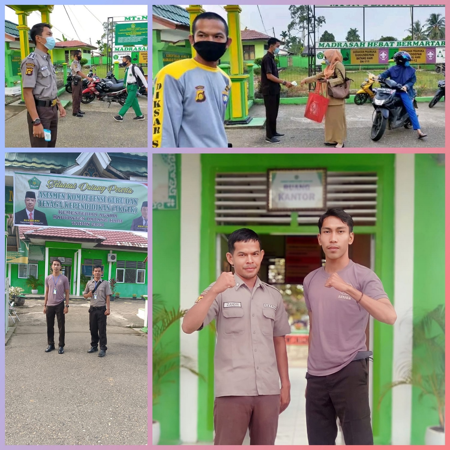 Satpam MTsN 1 Batang Hari Turut Serta Menertibkan Lalu Lintas di Jam Sibuk