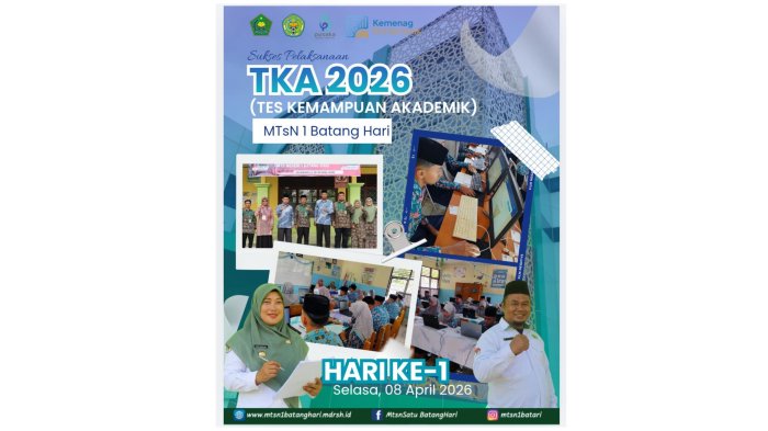 Berjalan Khidmat, Pelaksanaan TKA 2026 di MTsN 1 Batang Hari Berlangsung Lancar dan Kondusif