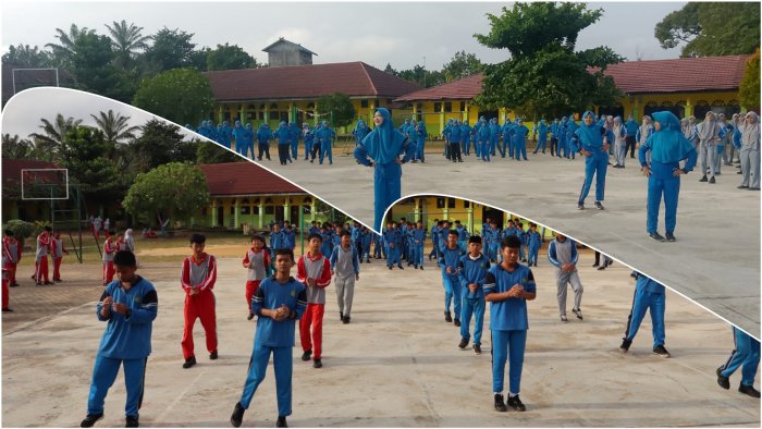 Sehat dan Ceria, Siswa MTsN 1 Batang Hari Gelar Senam Anak Indonesia Hebat di Lapangan Utama