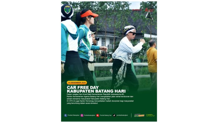 Kemenag Batang Hari dan Pemkab Batang Hari Gelar Jalan Sehat Meriah Sambut HAB Kemenag ke-80 Kemenag Batang Hari dan Pemkab Batang Hari Gelar Jalan Sehat Meriah Sambut HAB Kemenag ke-80