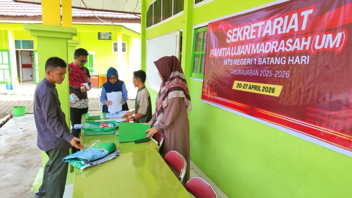 Ujian Madrasah, Panitia MTsN 1 Batang Hari Sterilisasi dan Siapkan 9 Ruang Ujian