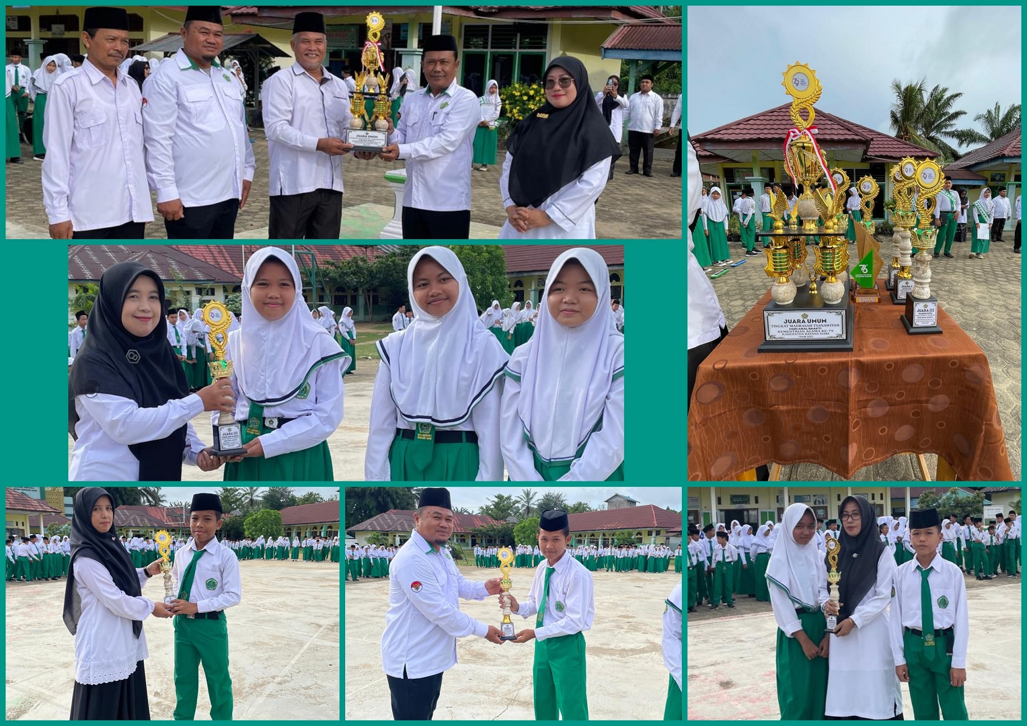 Upacara Bendera Dan Penyerahan Piala Dari Siswa Ke Pihak MTsN 1 Batang Hari
