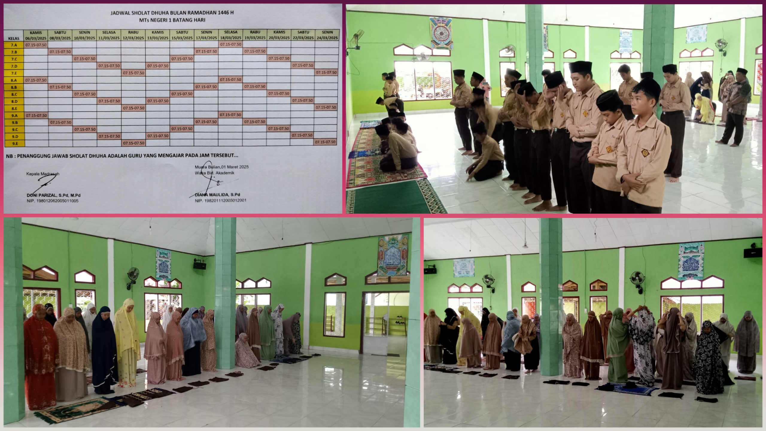 Hari Pertama Ramadhan, Awali Kegiatan Madrasah dengan Shalat Dhuha Bersama