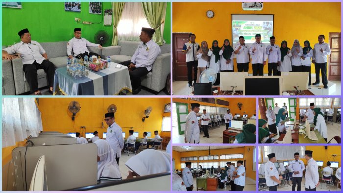 Jamin Mutu Pendidikan, Kepala Kankemenag Batanghari Tinjau Pelaksanaan ANBK di MTsN 1