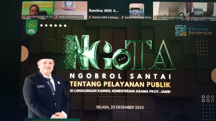 Tingkatkan Kualitas Layanan, Kepala MTsN 1 Batang Hari Ikuti ZOOM Ngobrol Santai Bersama Kakanwil Kemenag Jambi