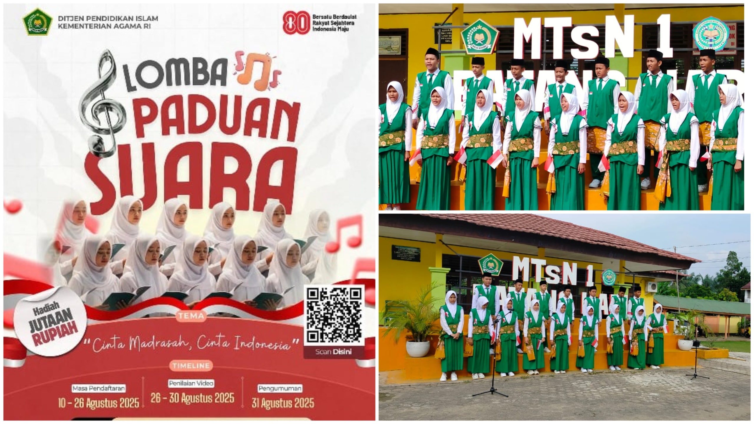 Paduan Suara MTsN 1 Batang Hari Berkompetisi di Lomba Paduan Suara Madrasah 
