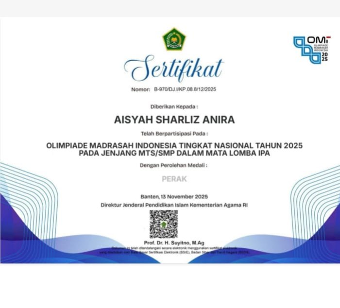 Sertifikat OMI Nasional 2025 Resmi Diterima Peserta