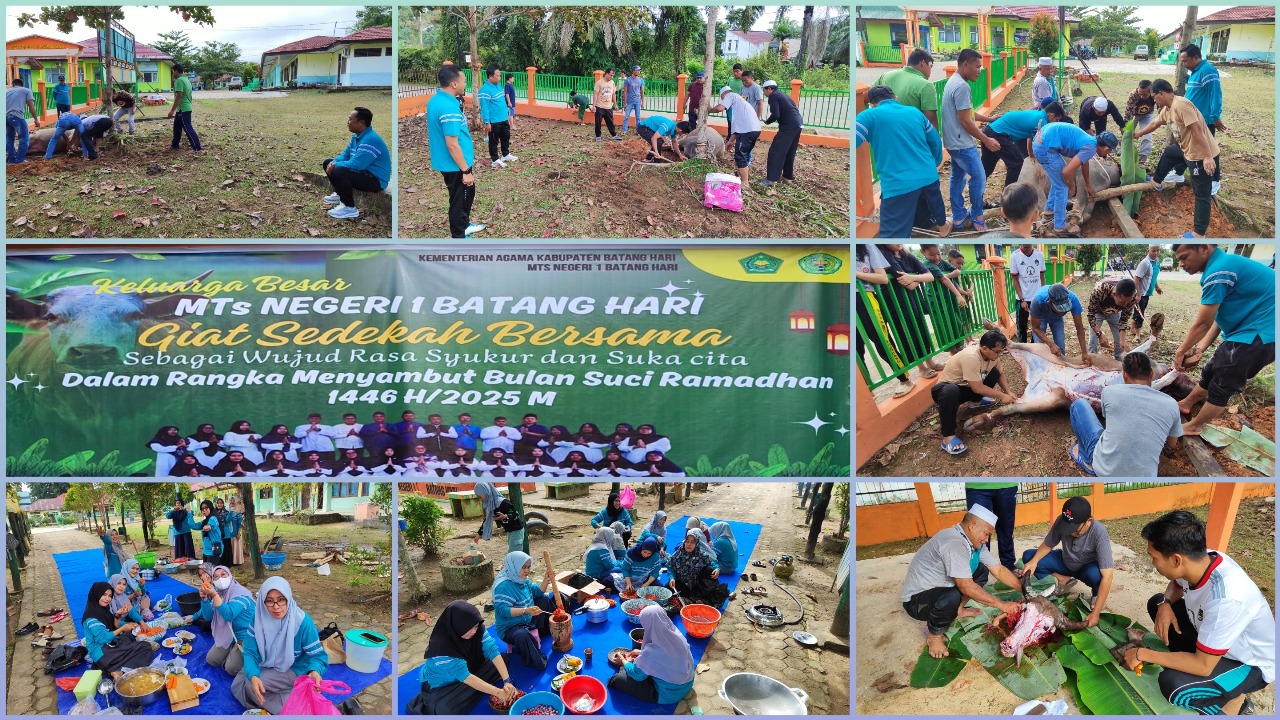 Keluarga Besar MTsN 1 Batang Hari Giat Sedekah Bersama Sambut Ramadhan 1446 H