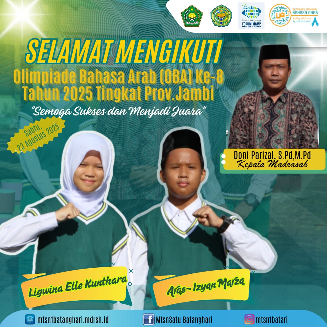 Dua Siswa MTsN 1 Batang Hari Siap Berlaga di Olimpiade Bahasa Arab Tingkat Provinsi