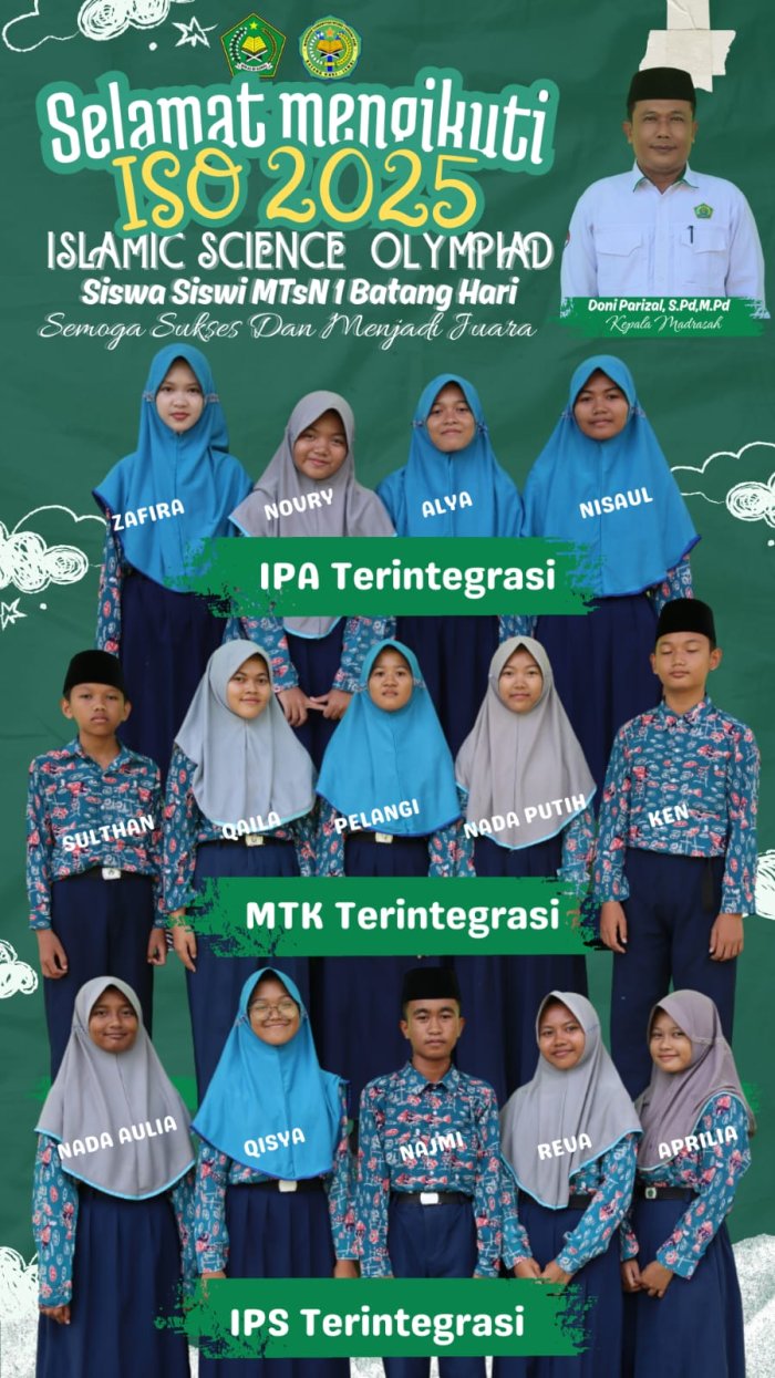 Demi Prestasi, MTsN 1 Batang Hari Tantang Sains di ISO Jambi