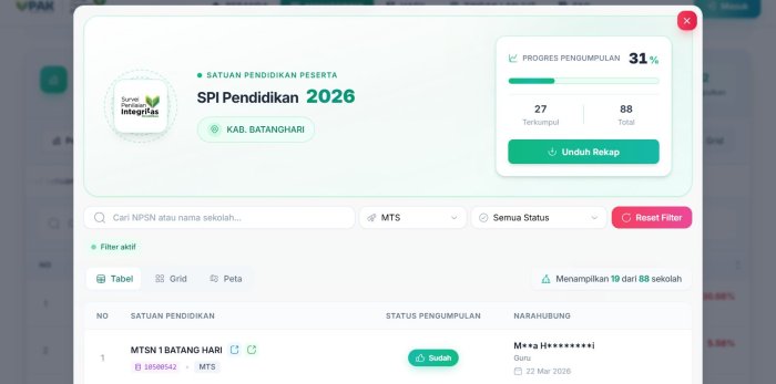 Operator MTsN 1 Batang Hari Rampungkan Data SPI 2026